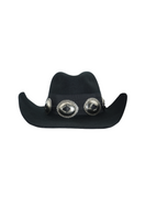 Modern Monarchie River Hat in Onyx, stylish wide-brim hat with a sleek black finish, perfect for sun protection and fashion.