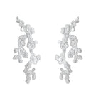 Silver riverstone earrings by Jude Benhalim with a sleek, polished design and subtle rhodium finish.