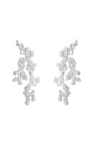 Silver riverstone earrings by Jude Benhalim with a sleek, polished design and subtle rhodium finish.