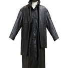 Black Cooper coat jacket by Deme By Gabriella, displayed on a model with a casual outdoor setting.