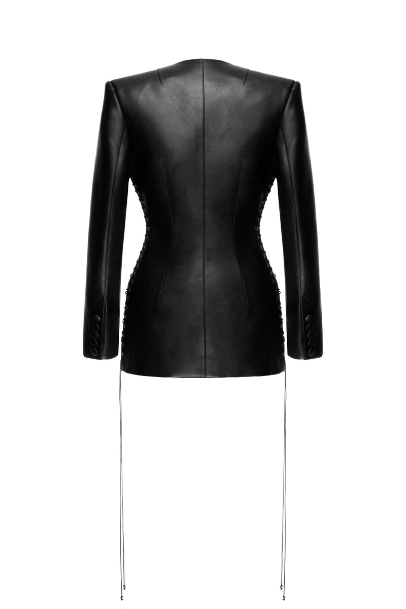 Matters Rogue blazer in black, tailored fit with sleek lapels, displayed on a mannequin. Stylish men's blazer for formal or casual wear.
