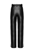 Black MATTERS Rogue trousers displayed on a hanger, showcasing slim-fit pants with a sleek design and modern style.