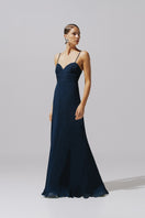 Night blue Roma Gown by Baobab featuring a flowing maxi dress design with elegant fabric and a stylish silhouette.