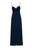 Baobab Roma Gown in navy blue, elegant maxi dress featuring flowing fabric and stylish design, perfect for formal occasions.