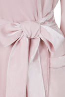 Pink velvet women's robe by Manito, featuring a soft, luxurious fabric and a comfortable, elegant fit.