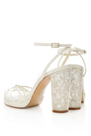Ivory leather Rosalina block heels by Freya Rose, featuring elegant design and chunky heel for stylish comfort.