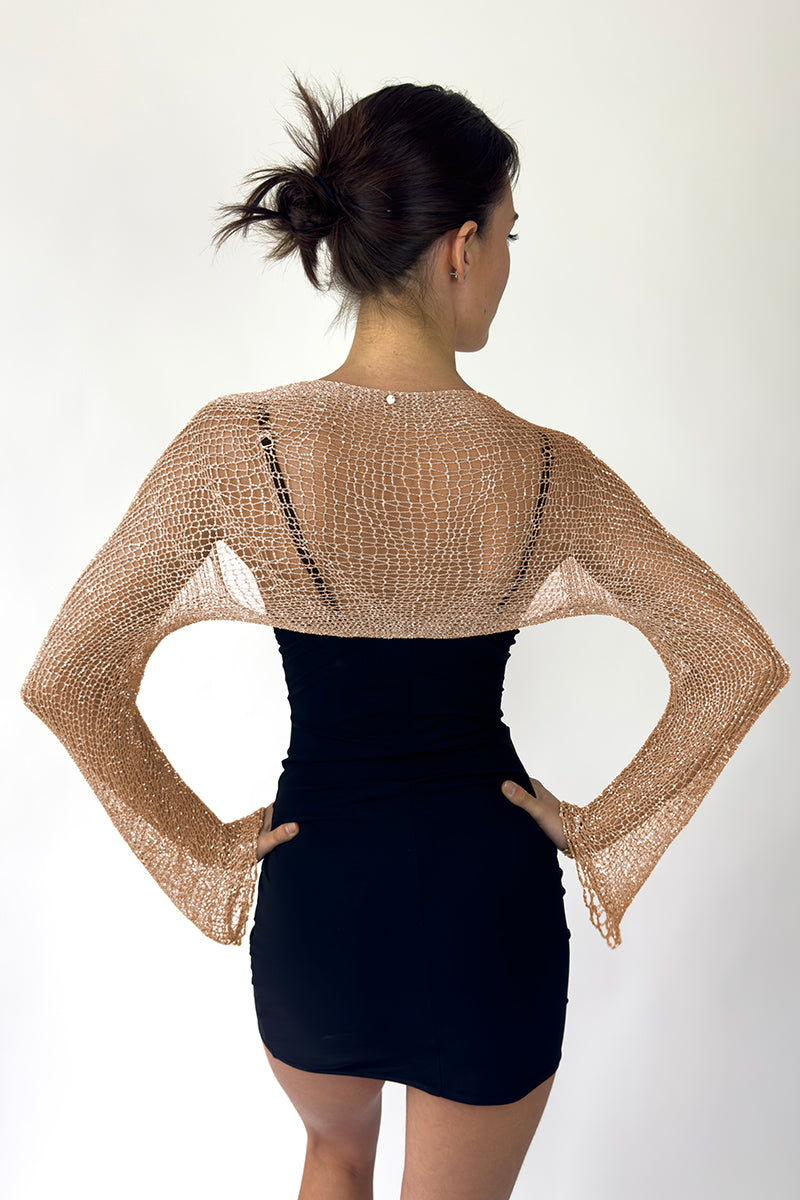ROSE GOLD CHAIN BOLERO SHRUG - CULT MIA