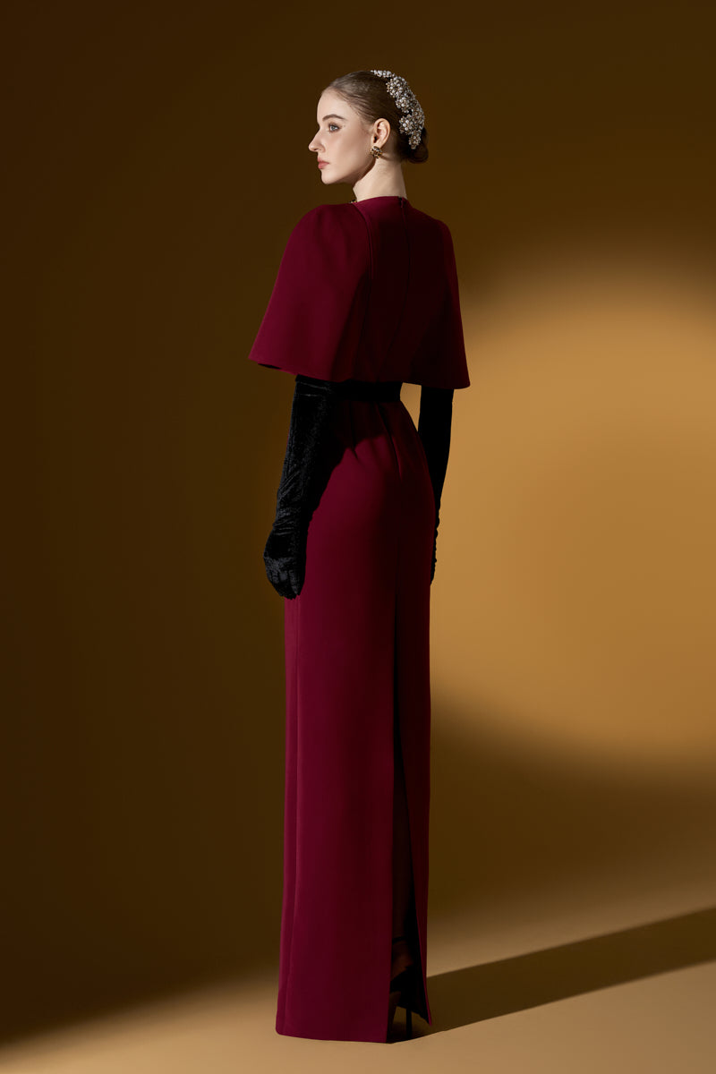 TULIP CREPE MAXI DRESS IN RED