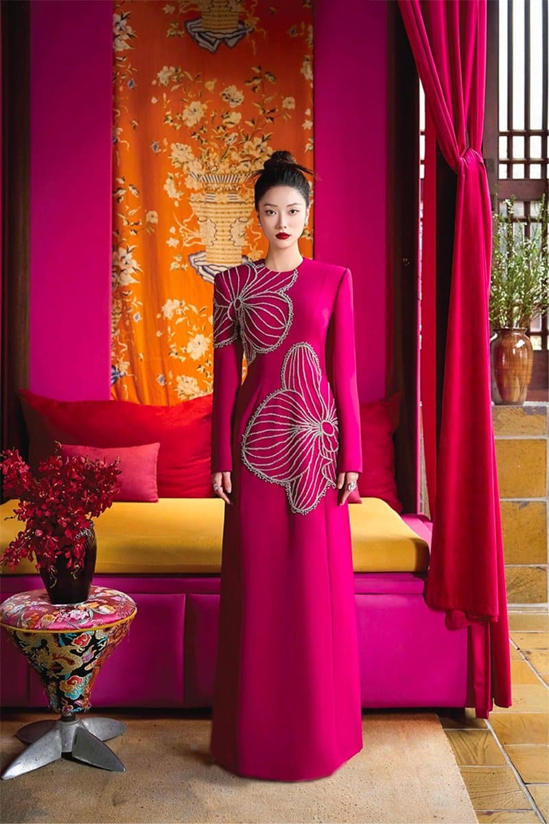 FUCHSIA PINK ROUND NECK CRYSTAL EMBELLISHED DRESS | CULT MIA | Tracy Studio FUCHSIA PINK ROUND NECK CRYSTAL EMBELLISHED DRESS | CULT MIA | Tracy Studio