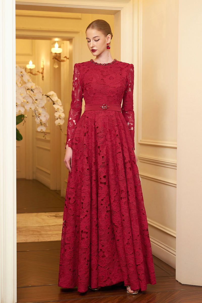 RUBY SEMI-CIRCULAR BALL GOWN - CULT MIA