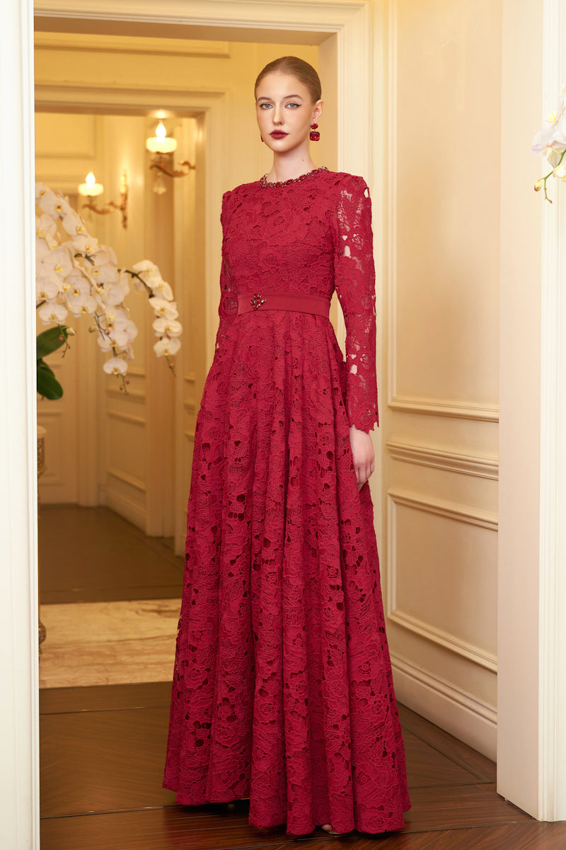 RUBY SEMI-CIRCULAR BALL GOWN - CULT MIA