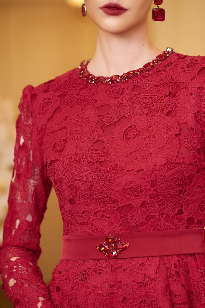 RUBY SEMI-CIRCULAR BALL GOWN - CULT MIA