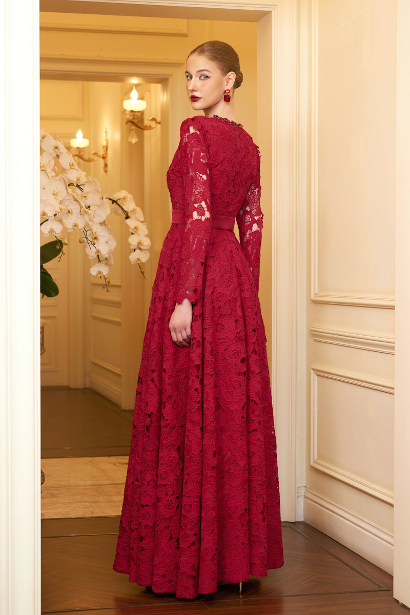 RUBY SEMI-CIRCULAR BALL GOWN - CULT MIA