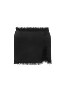 Black Roxanne mini skirt by MATTERS, shown in a stylish close-up with smooth fabric and modern design details.