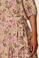 Rebecca Taylor RAE Ruffle Wrap Midi Skirt in Alabaster Multi with flowing ruffle details and wrap design.