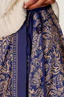 Rebecca Taylor Tatum scarf midi skirt in marmalade with detailed fabric pattern and flowing silhouette.