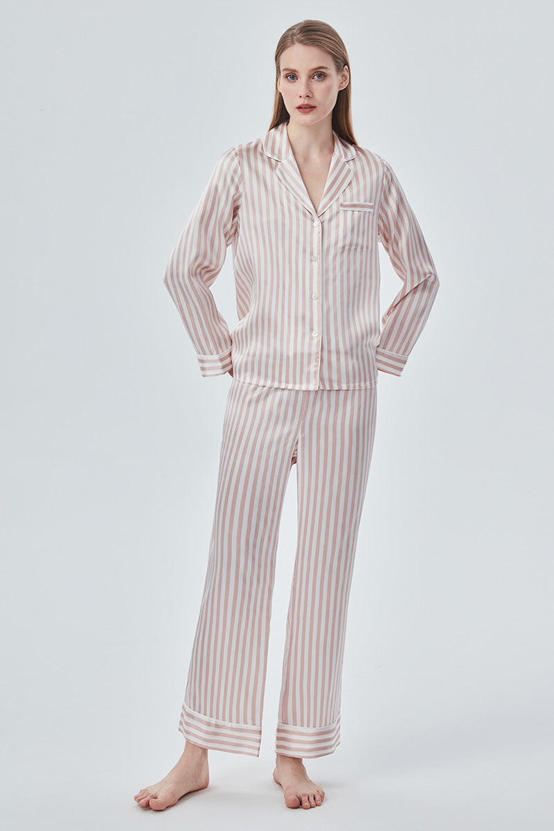 STRIPE WOMEN'S PAJAMA SET IN PINK - CULT MIA