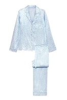 Blue women's pajama set by MANITO featuring a comfortable, relaxed fit with a soft fabric for cozy sleepwear.
