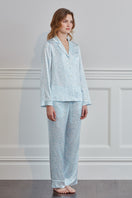 Blue Gentle Leo women's pajama set by MANITO, featuring soft fabric and comfortable fit, shown on a mannequin.