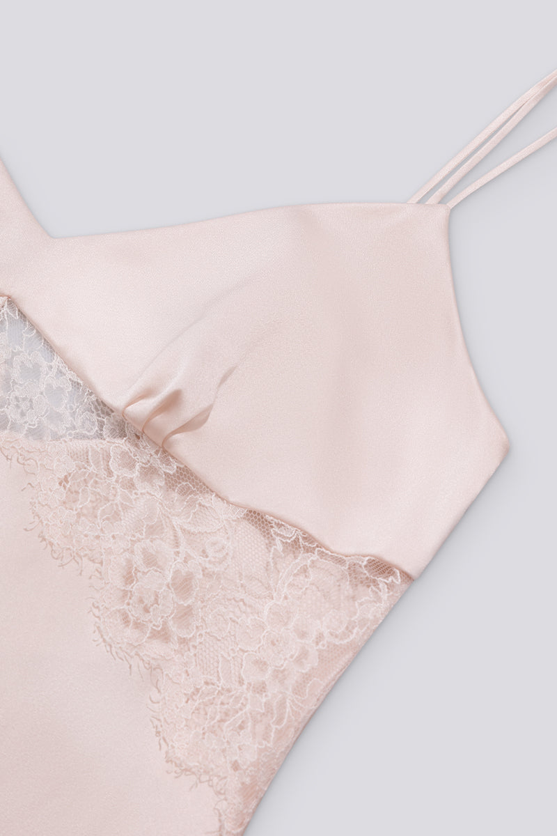 LATICA LACE-TRIMMED SLIP DRESS IN PINK - CULT MIA