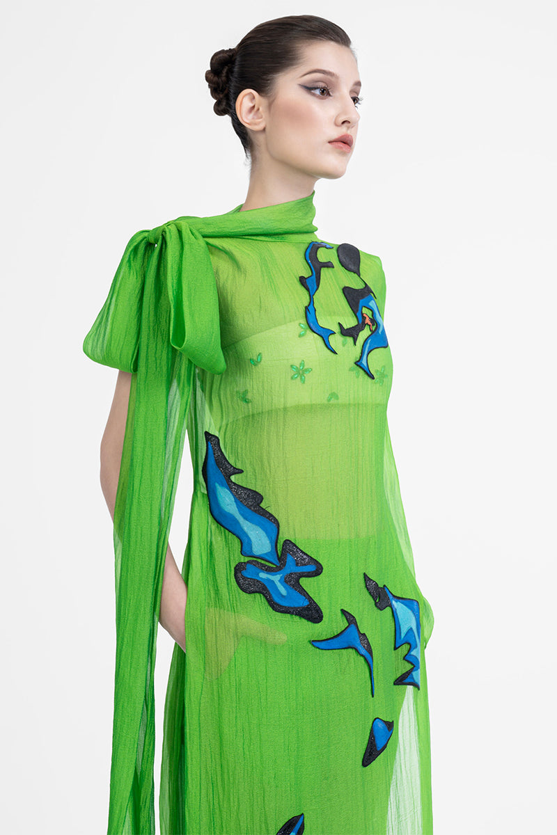 GREEN CONSTELATION GOWN | CULT MIA | Tiny Ink GREEN CONSTELATION GOWN | CULT MIA | Tiny Ink