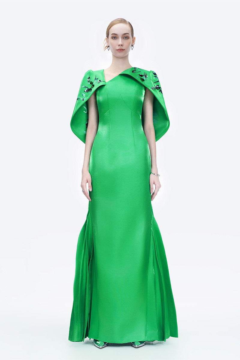 SONG OF FREEDOM GOWN IN GREEN - CULT MIA
