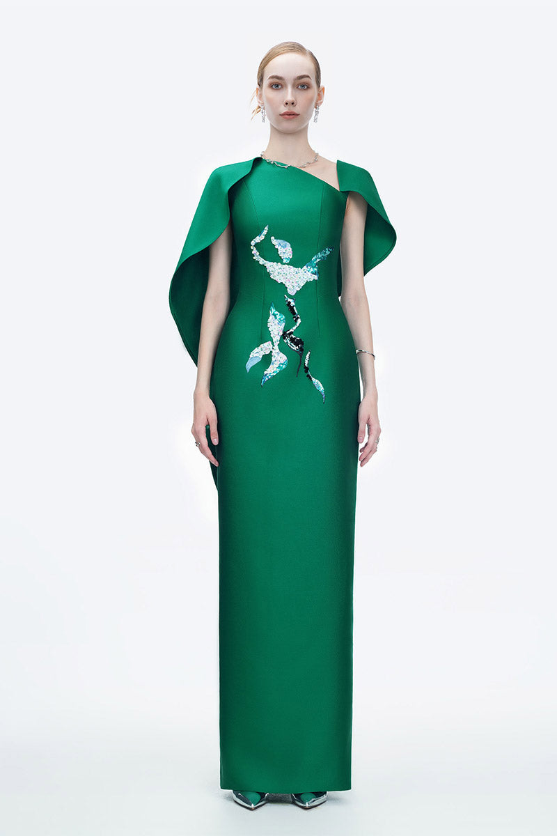 PETAL'S SECRET DANCE GOWN IN GREEN - CULT MIA