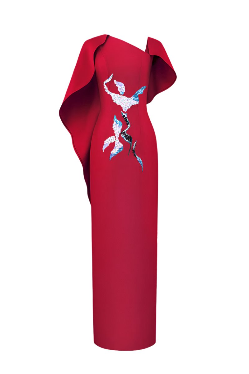 PETAL'S SECRET DANCE GOWN IN RED - CULT MIA