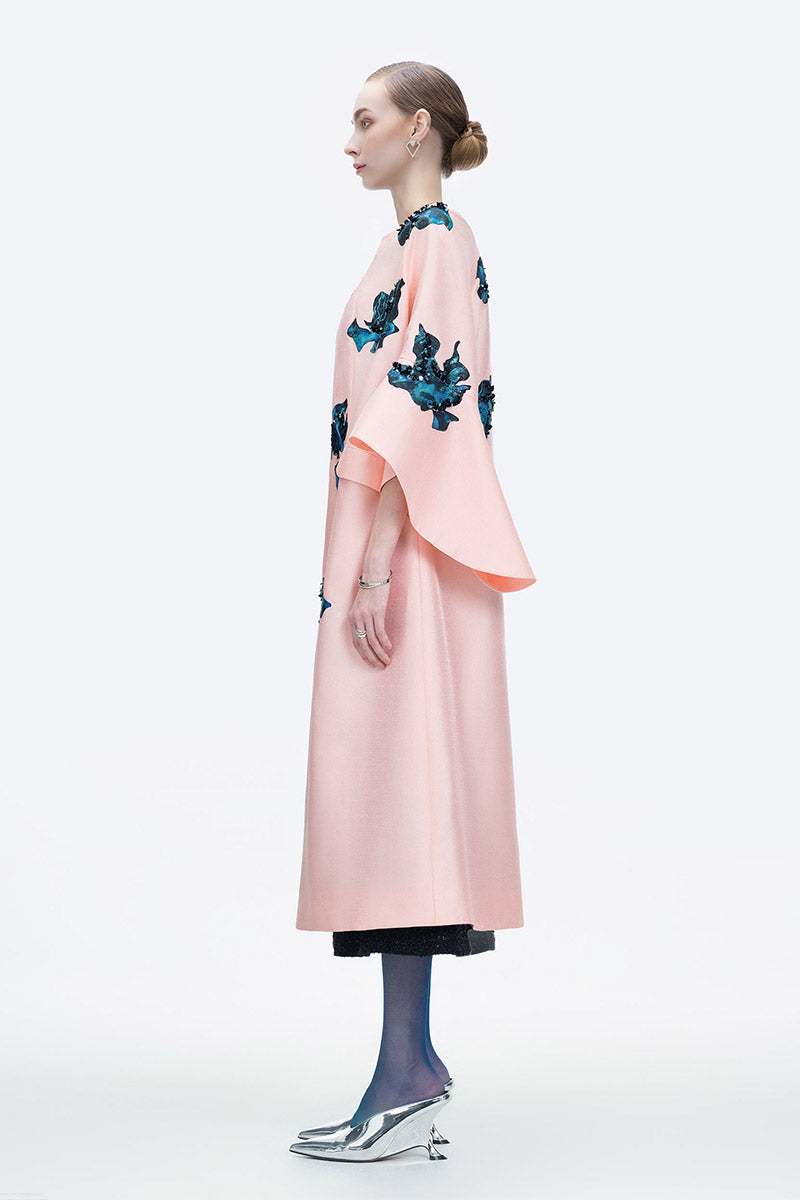 Pink Inner Blossom Coat by Tiny Ink featuring a cozy, stylish design perfect for chilly days.
