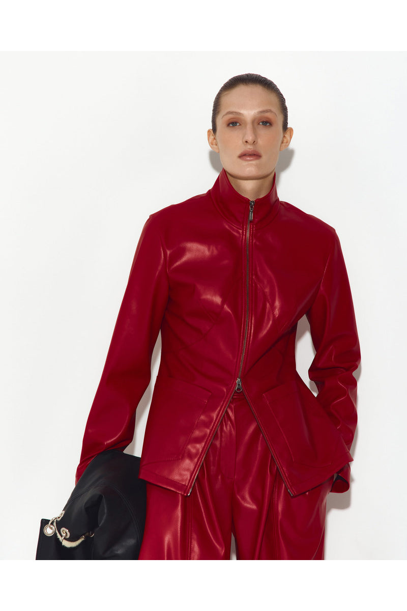 LEATHER TOP IN RED - CULT MIA