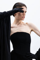 Black Monetre gloves with train design, stylish and warm gloves and mittens for winter fashion.