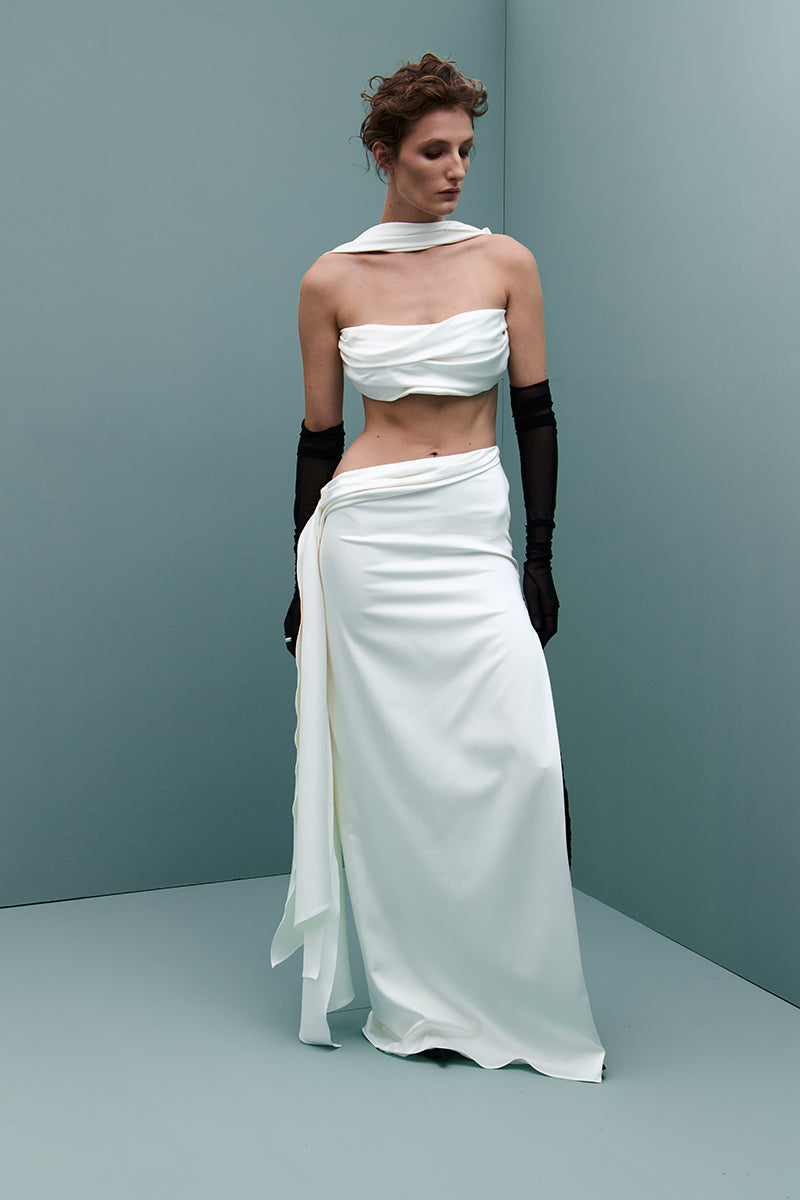 VENUS TOP AND SKIRT IN OFF WHITE - CULT MIA