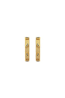 Peracas Salma hoops in green, stylish earrings with a circular design, featuring a vibrant olive green finish.