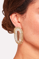 Silver Liberty One earrings by Silvia Gnecchi with sand and milk-colored design, showcasing elegant, modern jewelry.