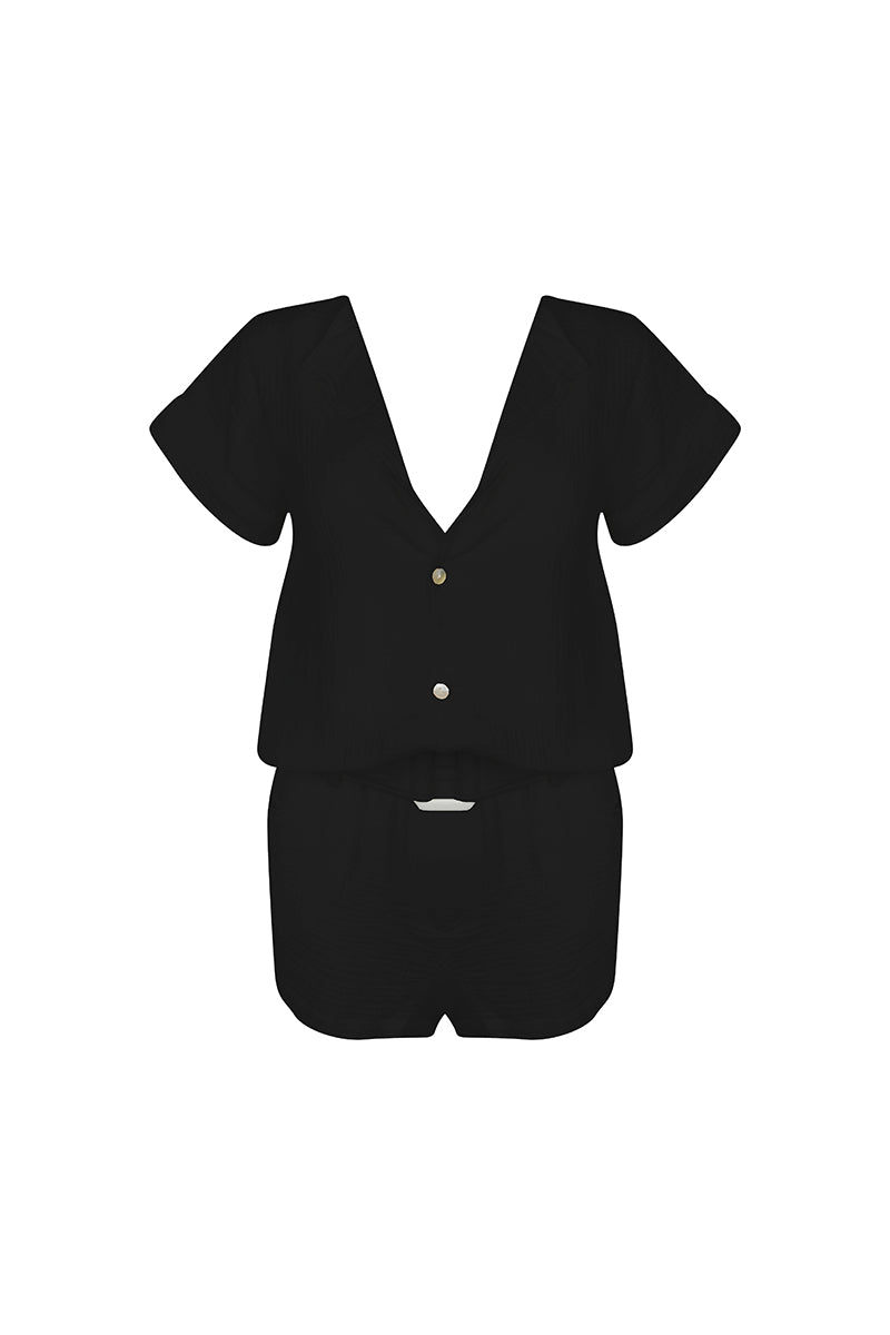 SANTA MONICA JUMPSUIT IN DC BLACK - CULT MIA