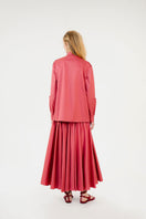 Mastani SAYA fringed shirt in berry color with fringe detailing, long sleeves, and button front, casual stylish women's shirt.