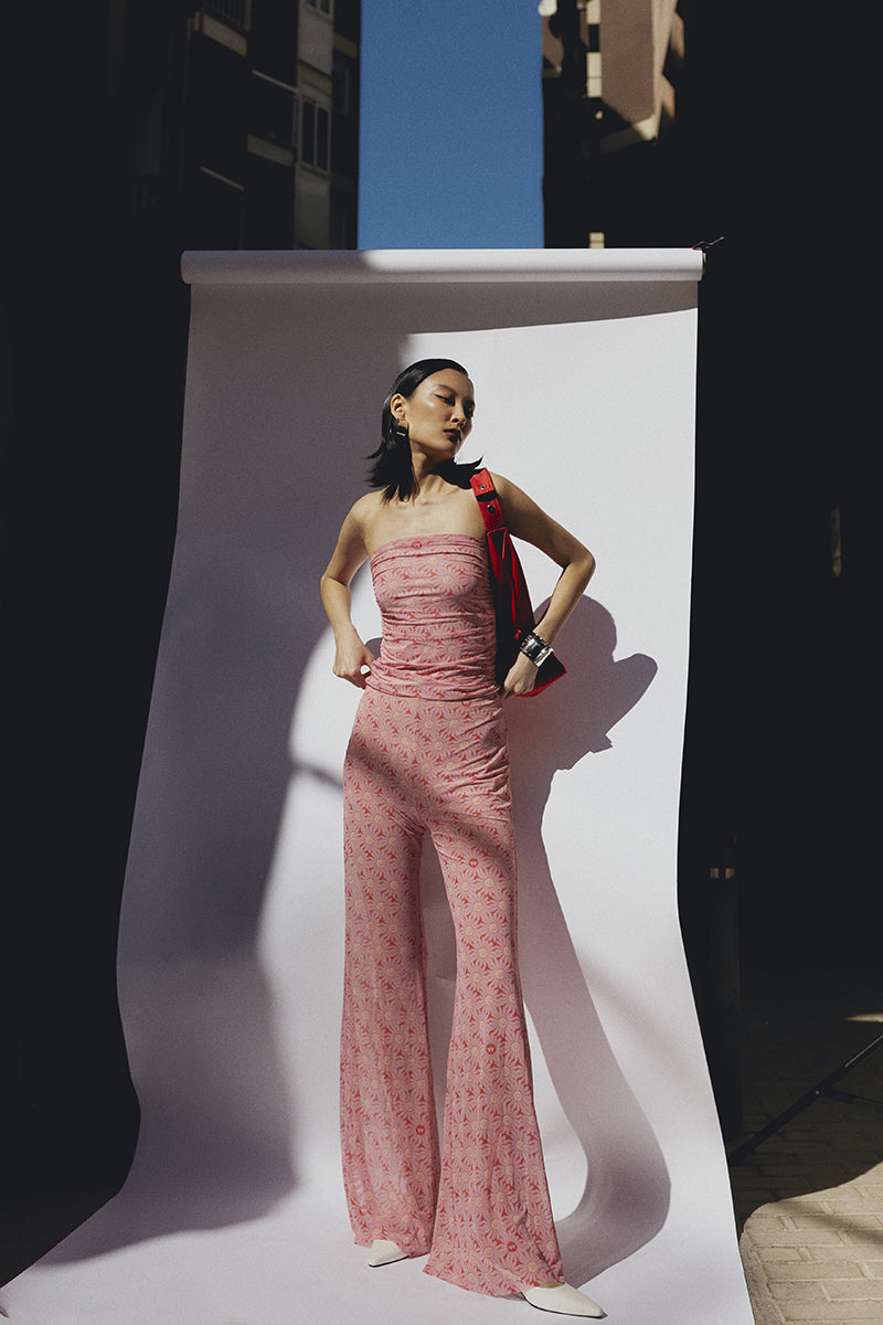 PINK PRINT MESH PANTS - CULT MIA