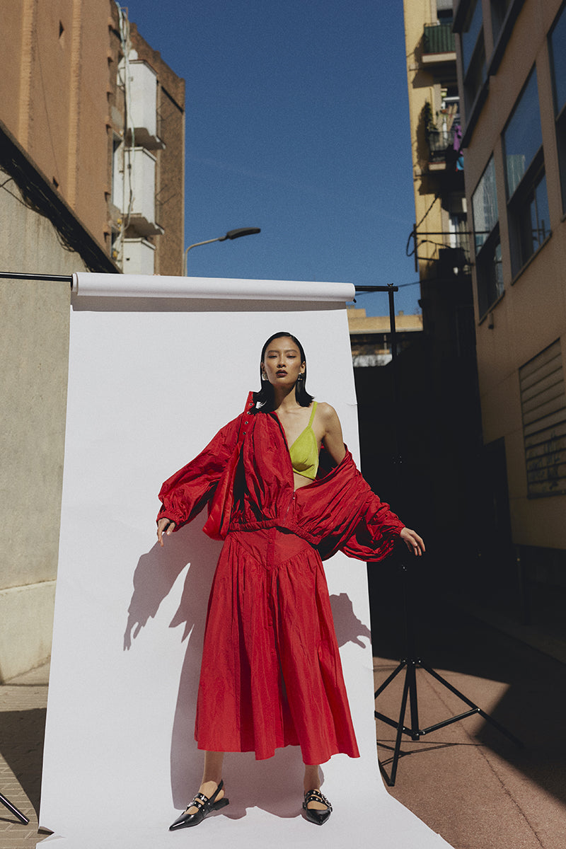 RED PUFFY SKIRT - CULT MIA