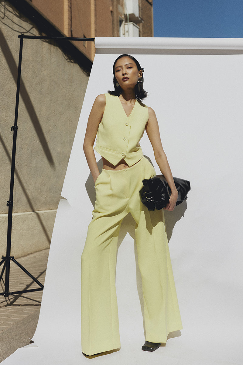 YELLOW PALAZZO PANTS - CULT MIA