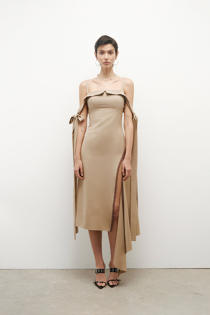 SARTORIAL FABRIC MIDI DRESS