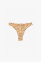 Seaquelle gold bikini bottom with a sleek, shiny design, paired with a matching gold bikini top.
