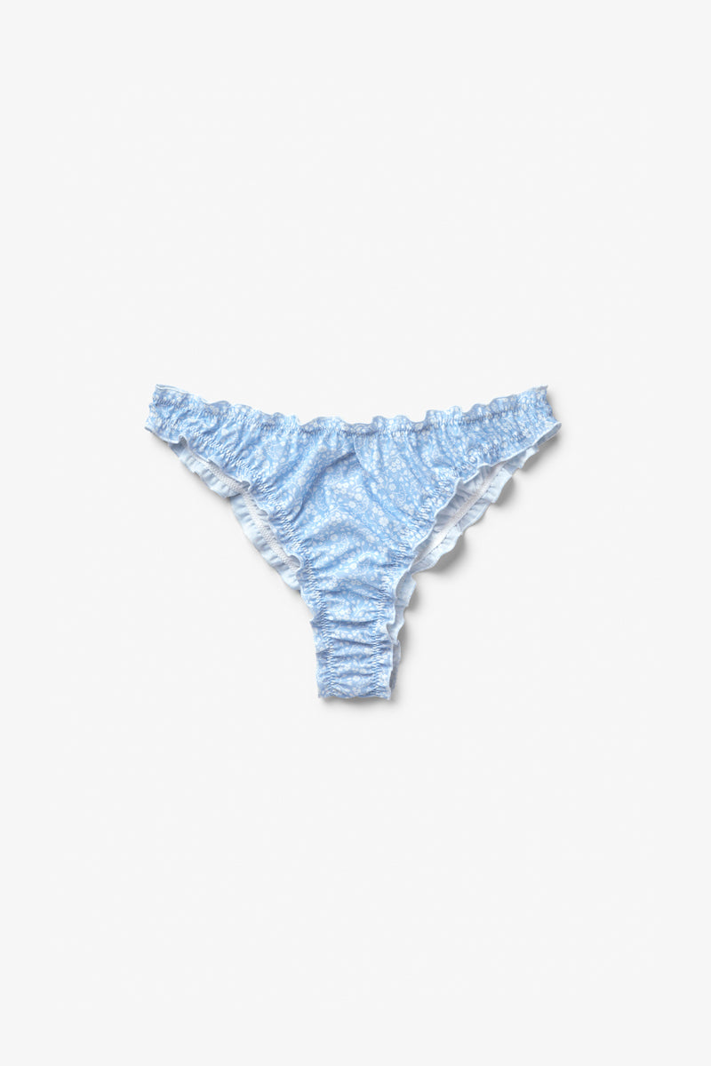 Seaquelle light blue print bikini top and sea bottom set, stylish swimwear for beach or poolside wear.