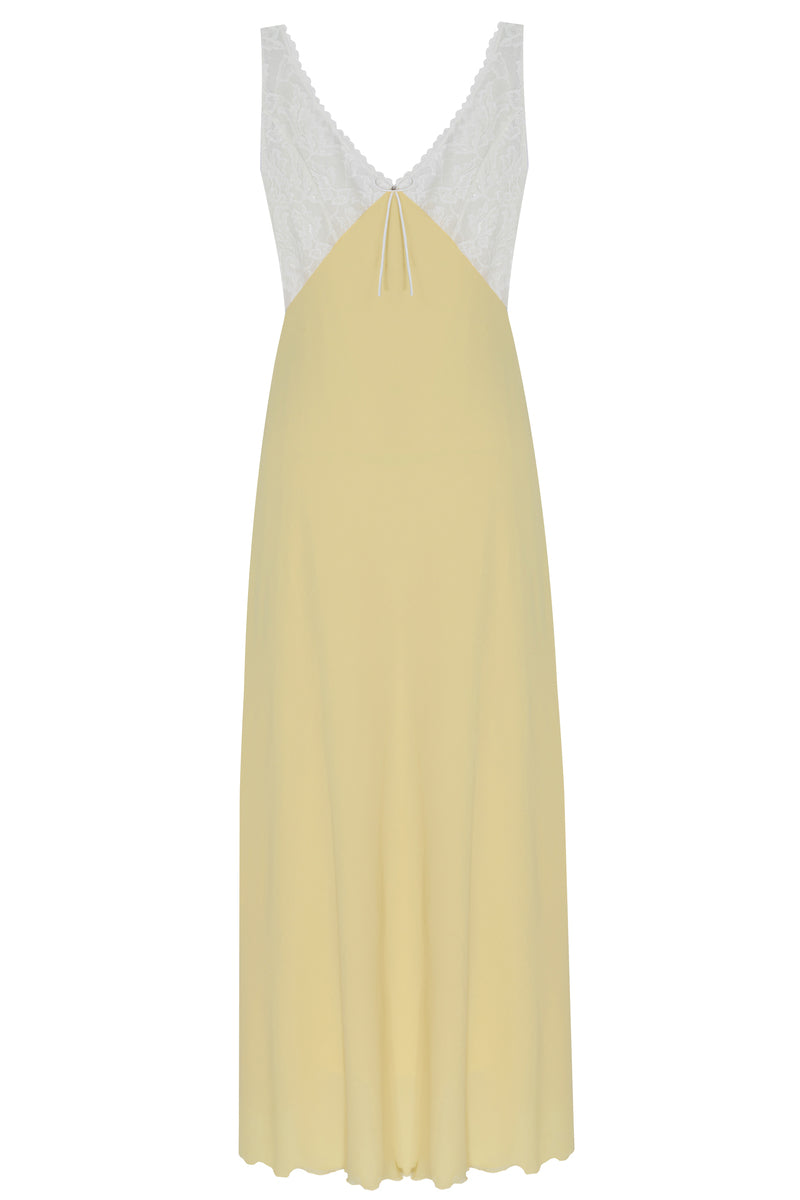 SERAPHINE SILKY CREPE AND CHIFFON NIGHTGOWN - CULT MIA