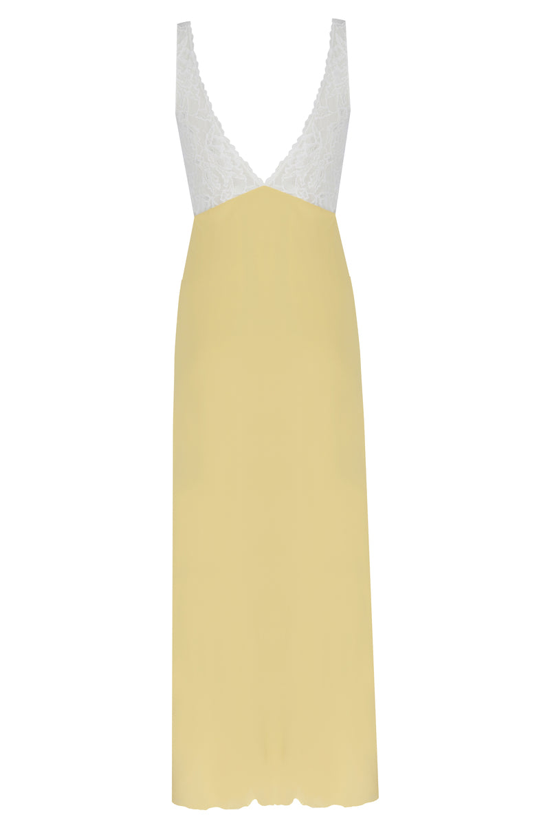 SERAPHINE SILKY CREPE AND CHIFFON NIGHTGOWN - CULT MIA