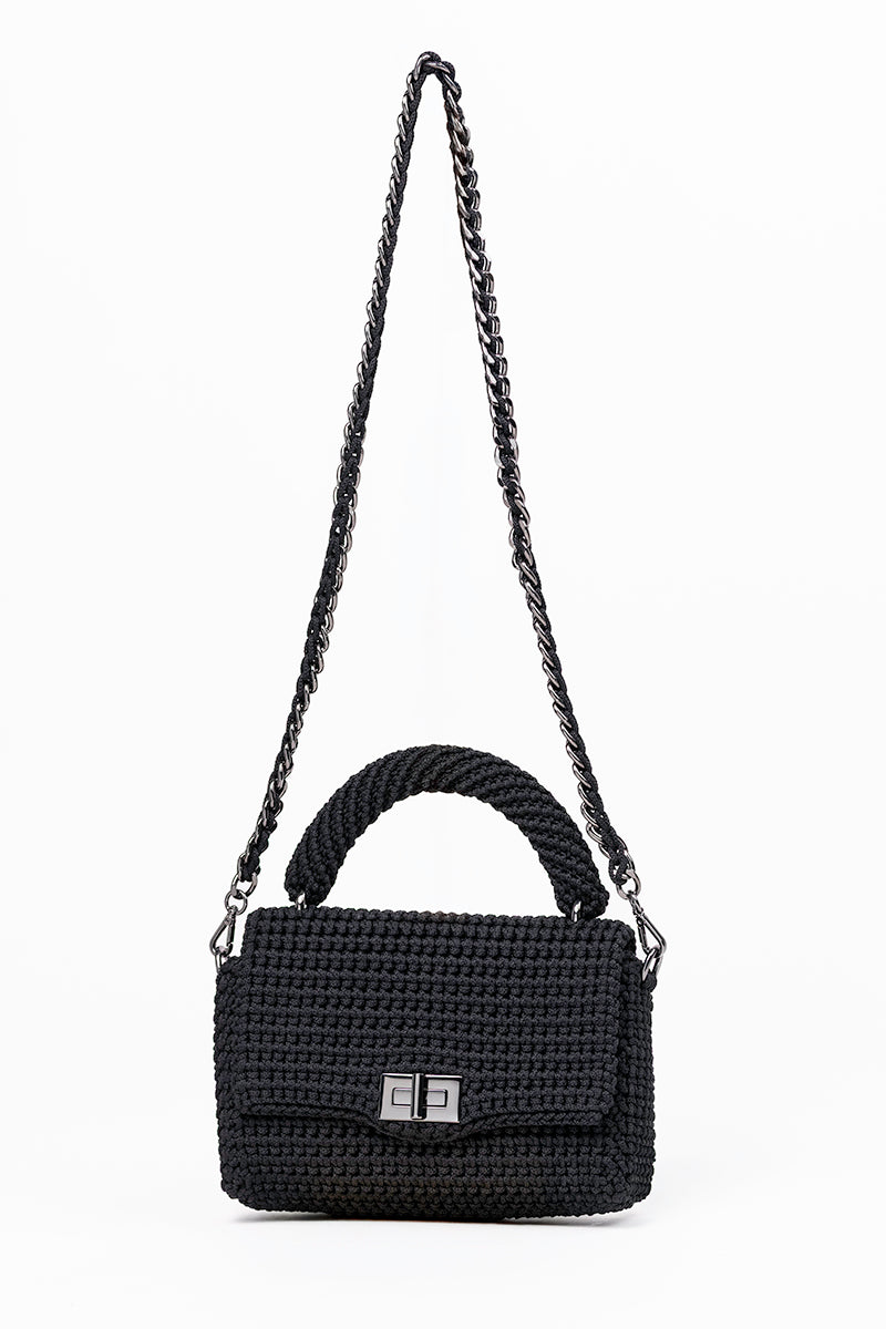 Black Mara Brazil Serena shoulder bag with sleek design and adjustable strap, perfect for everyday use.