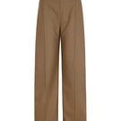 Lorena Saravia Serena wool pants displayed from the front, showcasing the stylish tailored design and soft fabric texture.
