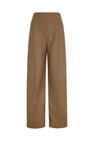 Lorena Saravia Serena wool pants displayed from the front, showcasing the stylish tailored design and soft fabric texture.