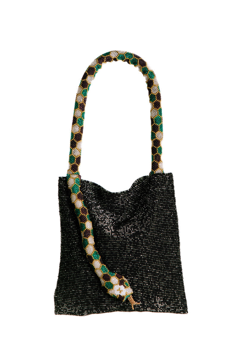 SERPENT SMALL IN BLACK GREEN SILVER PURPLE AND GOLD - CULT MIA