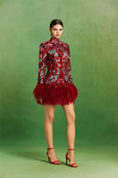 Le Thanh Hoa Ruby Blossom Dress, a stylish mini dress with floral design, perfect for casual or semi-formal occasions.