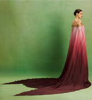 Elegant Dusk Rose Ombré gown by Le Thanh Hoa featuring flowing fabric and subtle color gradient, perfect for formal events.